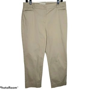 Talbots Crop Ankle Pants Dark Tan Color Size 12
